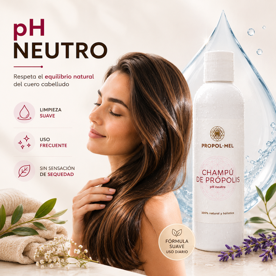 Champú de própolis apto para cuero cabelludo sensible y todo tipo de cabello