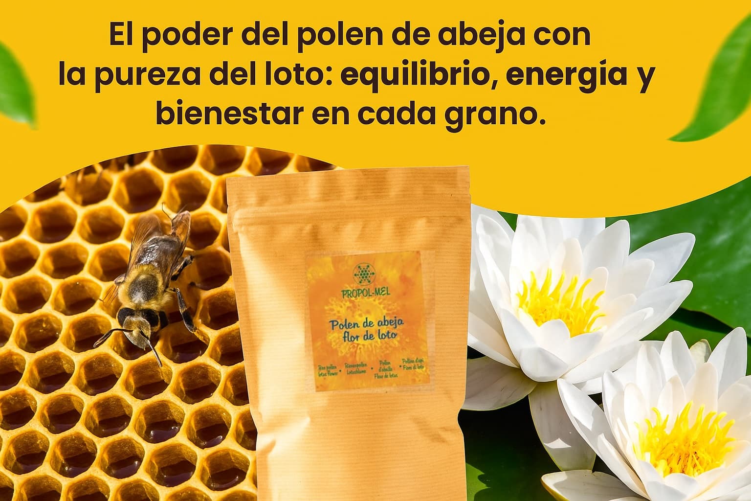 Polen de Flor de Loto. Bolsa con cierra reutilizable Propol·Mel - Imagen 4